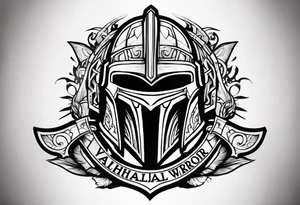 Valhalla  warrior soldier helmet Sword tattoo idea