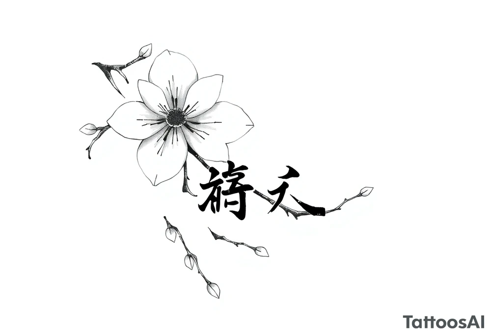 Dream,sakura,kanji font tattoo idea