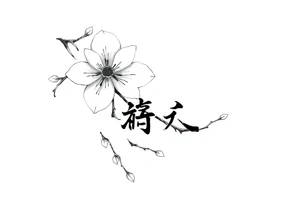 Dream,sakura,kanji font tattoo idea