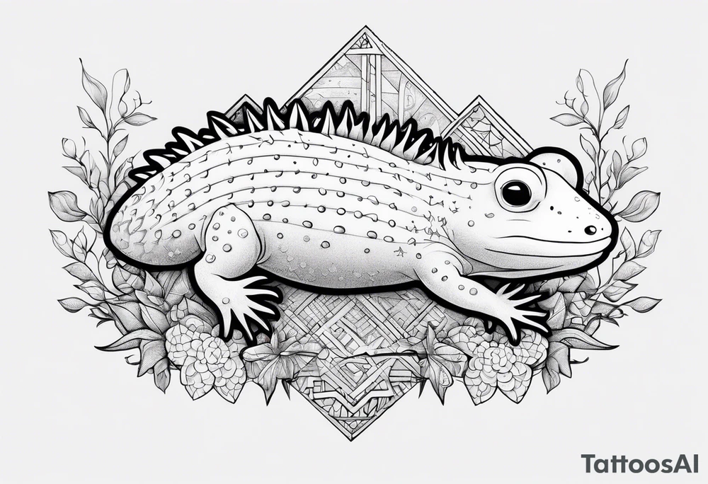 axolotl, cute tattoo idea