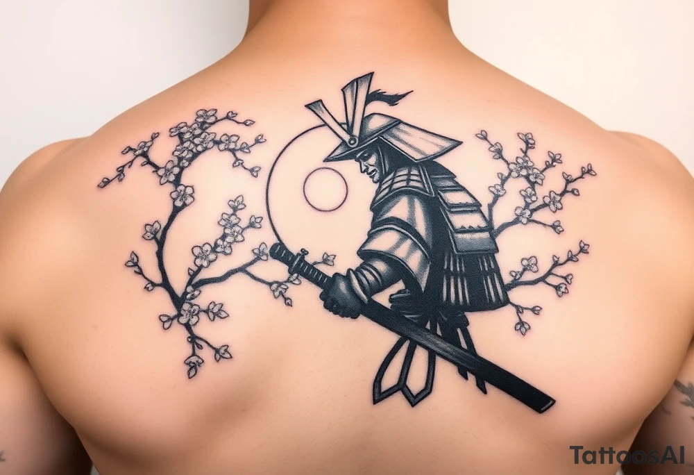 noble samurai warrior silhouette at sunset with cherry blossoms tattoo idea noble samurai warrior silhouette at sunset with cherry blossoms tattoo idea