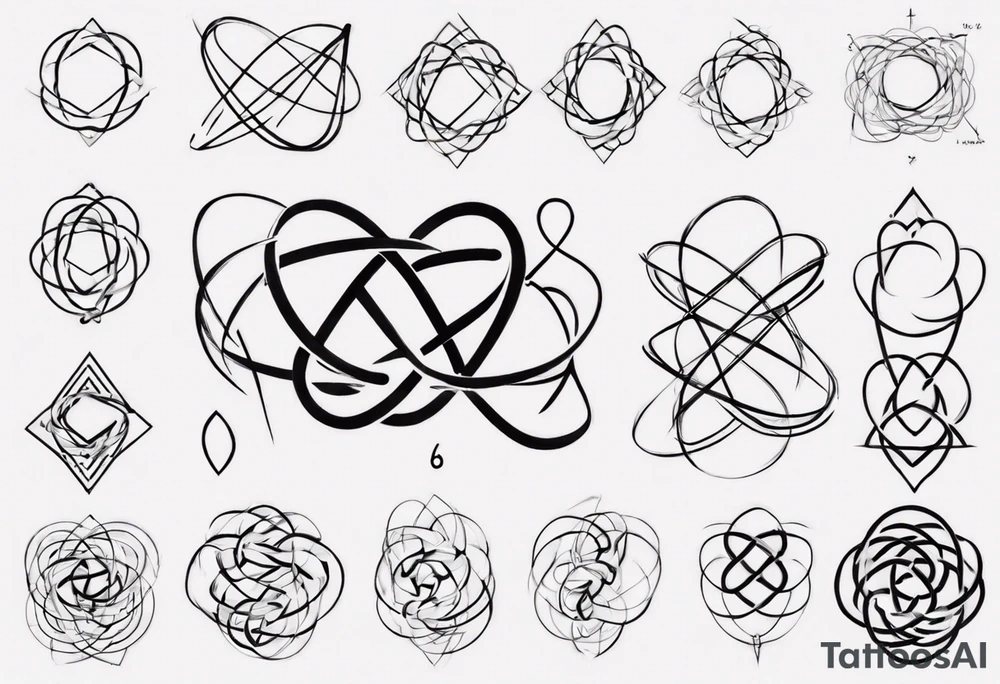 The mathematical 6,1 prime knot  that is cute, shape it like a friendship graph tattoo idea