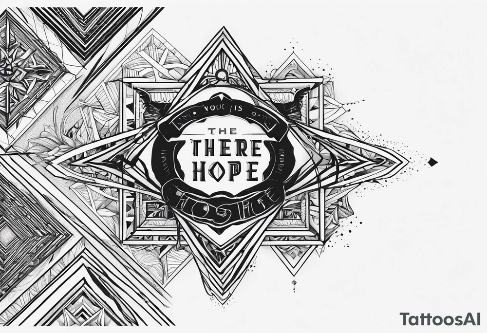 The words: "there is no hope" are crossed out tattoo idea