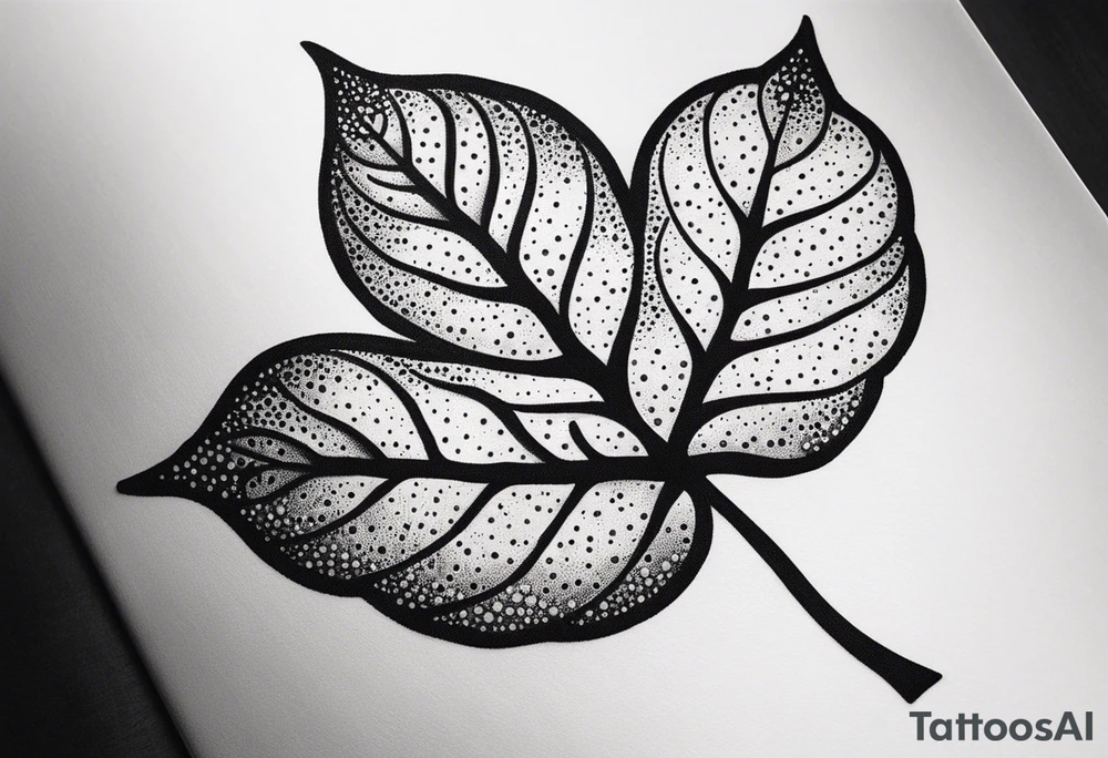 simple leaf and clover outlines tattoo idea