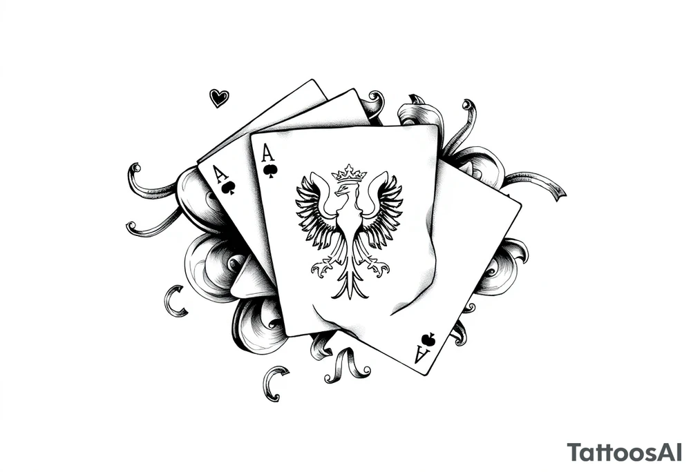 Poland symbol and poker cards Add casino money to it. tattoo idea