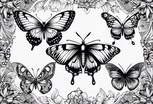 a butterfly and a moth next to each other small tattoo idea