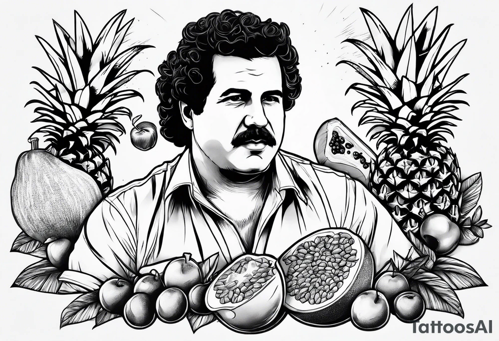 Pablo Escobar eating fruit tattoo idea