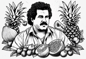 Pablo Escobar eating fruit tattoo idea