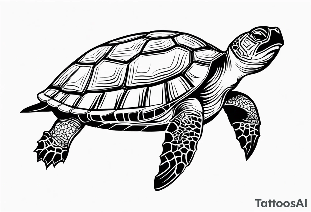 Turtle with maijuana leaves on its back tattoo idea