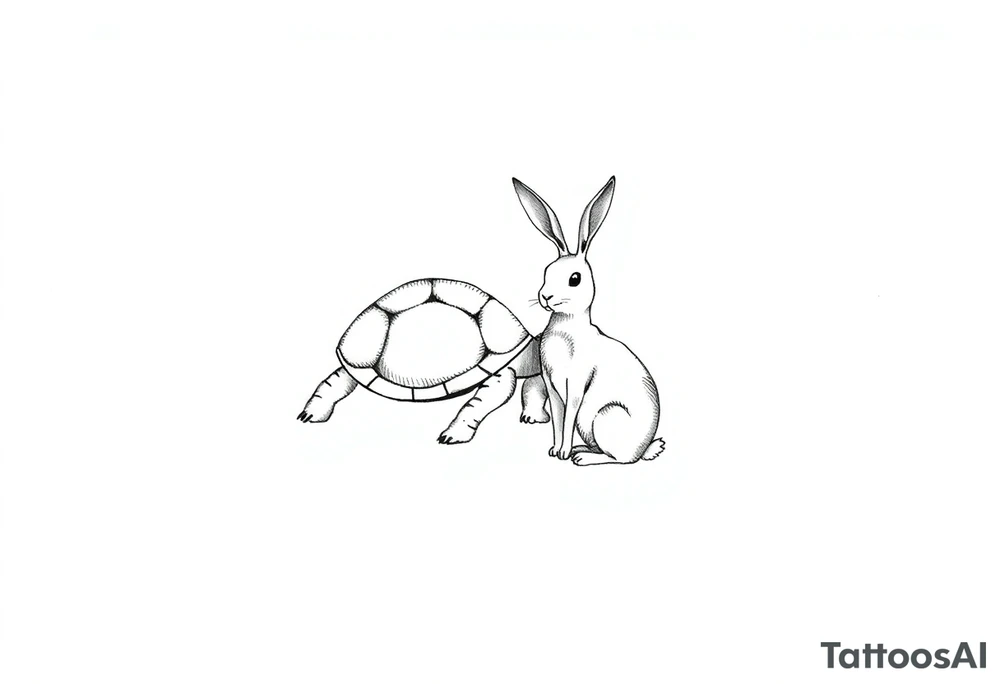 A tortoise and a hare tattoo idea