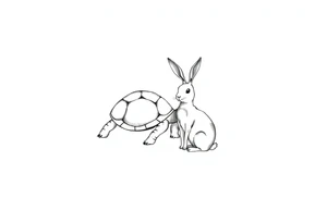 A tortoise and a hare tattoo idea