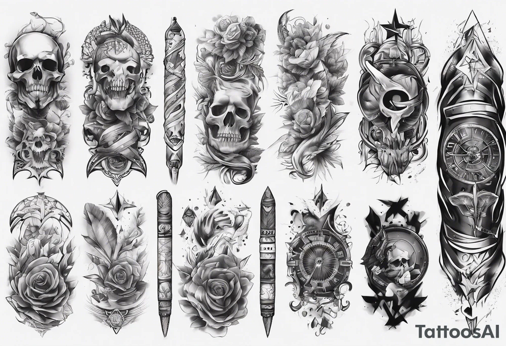 men’s arm sleeve tattoo idea