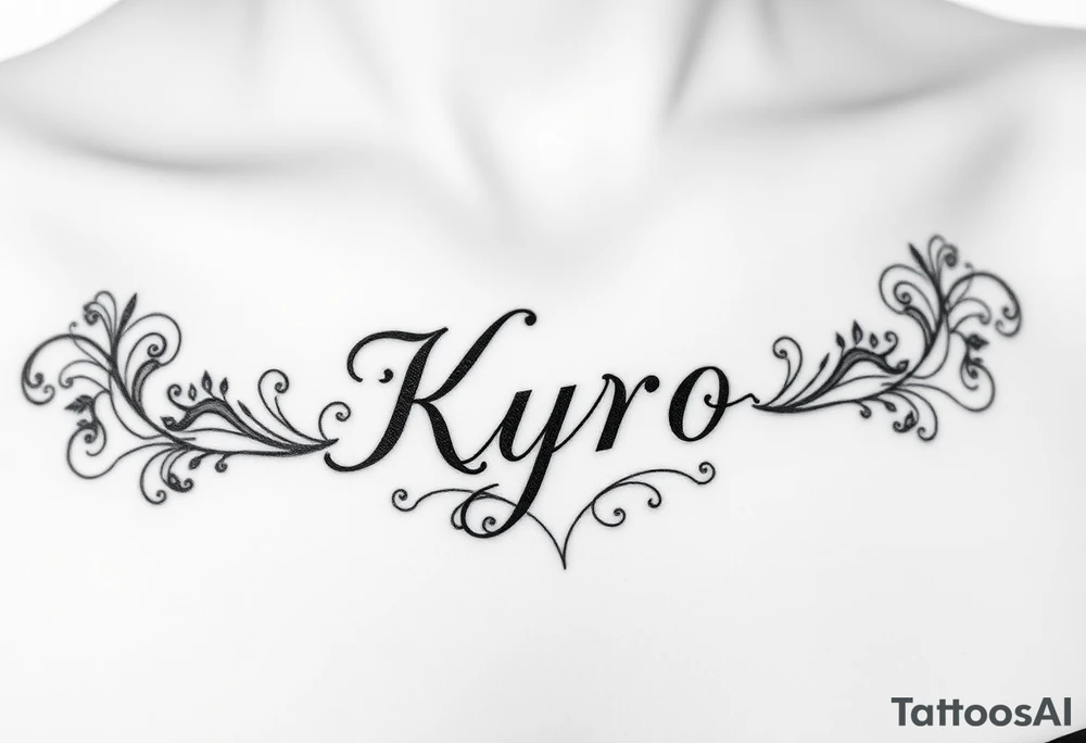 the name Kyro with designs around tattoo idea