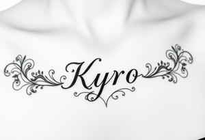 the name Kyro with designs around tattoo idea