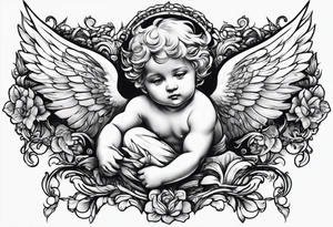Cherub flying tattoo idea