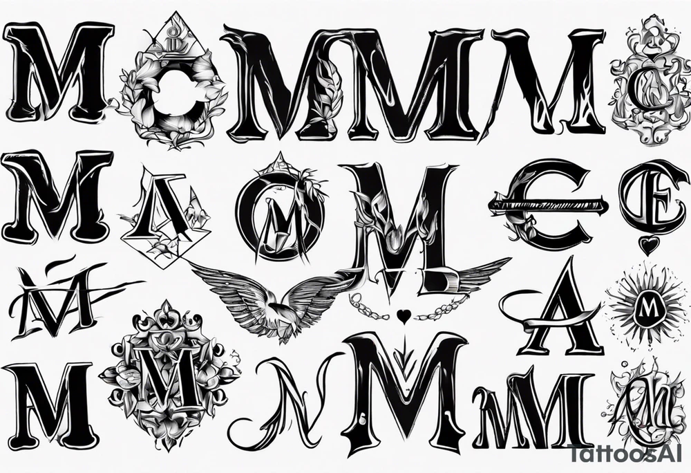 Anagram with letters CA and M tattoo idea