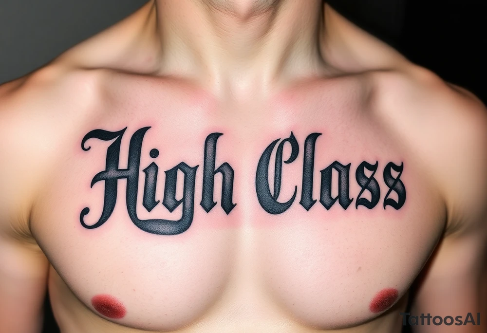 High Class in fancy old school tattoo lettering tattoo idea