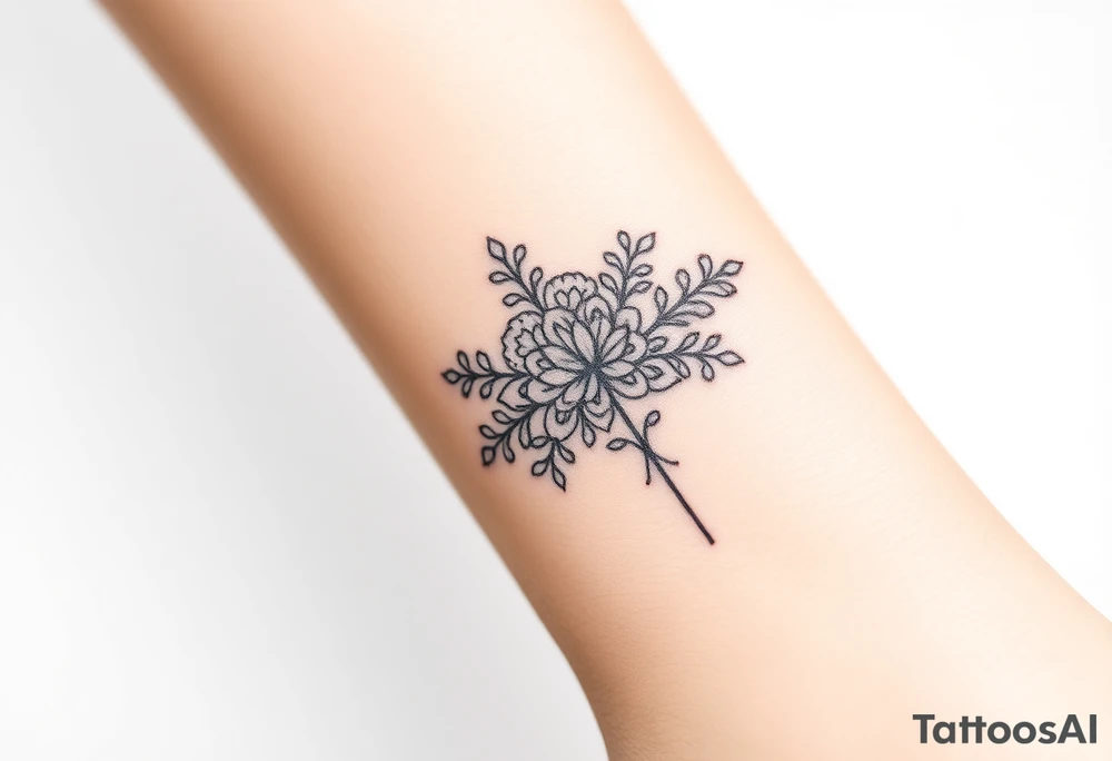 A delicate wedding bouguet with lace patterns and soft, romantic shading. tattoo idea