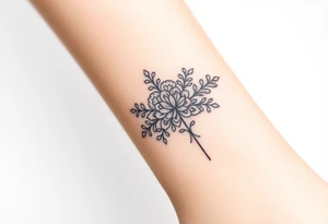 A delicate wedding bouguet with lace patterns and soft, romantic shading. tattoo idea