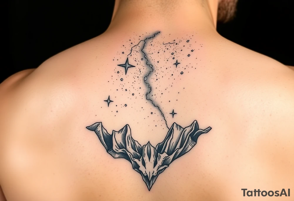 Beautiful yet mysterios milky way that are 3d and appear to be what is beneth the skin. tattoo idea