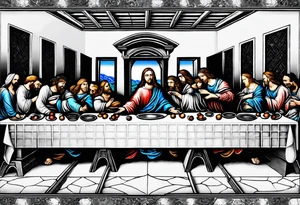 The last supper by davinci made out of astronauts tattoo idea