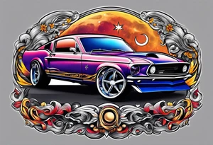 sacred moon
Muscle mustang car tattoo idea