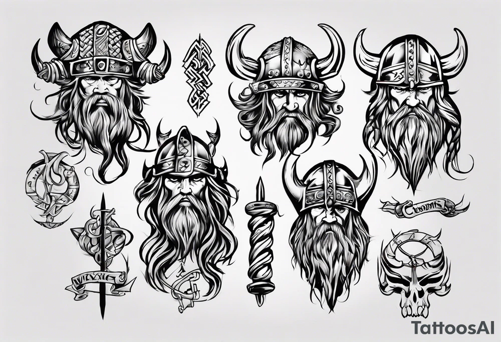 Heading saying “Viking Customs” tattoo idea