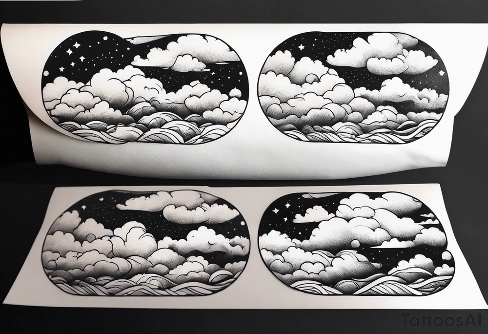 sleeve with clouds tattoo idea