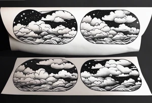 sleeve with clouds tattoo idea