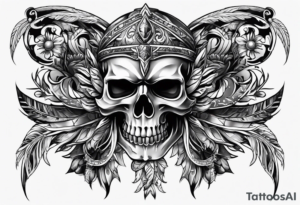 Armor, tribal, skulls tattoo idea