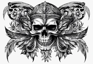 Armor, tribal, skulls tattoo idea