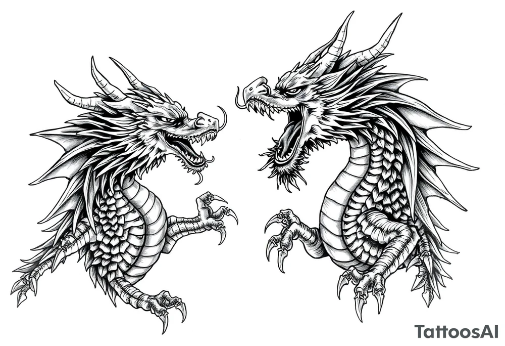 roaring dragons tattoo idea