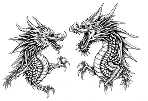 roaring dragons tattoo idea