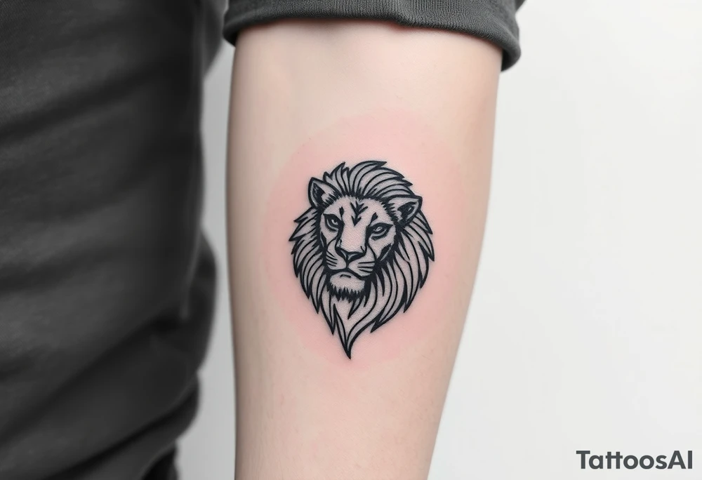 Fancy style "leo" constipation birth
 sign lion tattoo idea