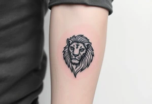 Fancy style "leo" constipation birth
 sign lion tattoo idea