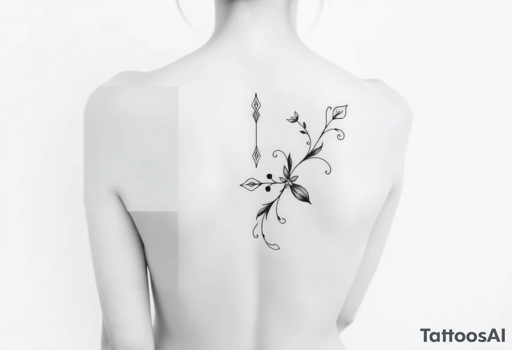 Woman simplistic body, drawing tattoo idea