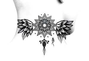 spiritual feathers ornamental mandala shaman tattoo idea