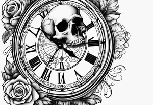 Momento mori tatoo with Italian style clock tattoo idea