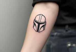 Custom Mandalorian helmet tattoo idea