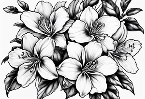 5-petal azaleas along a long branch tattoo idea