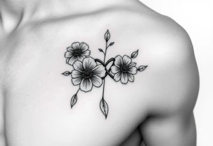 January December July birthday flower infinity flower tattoo idea