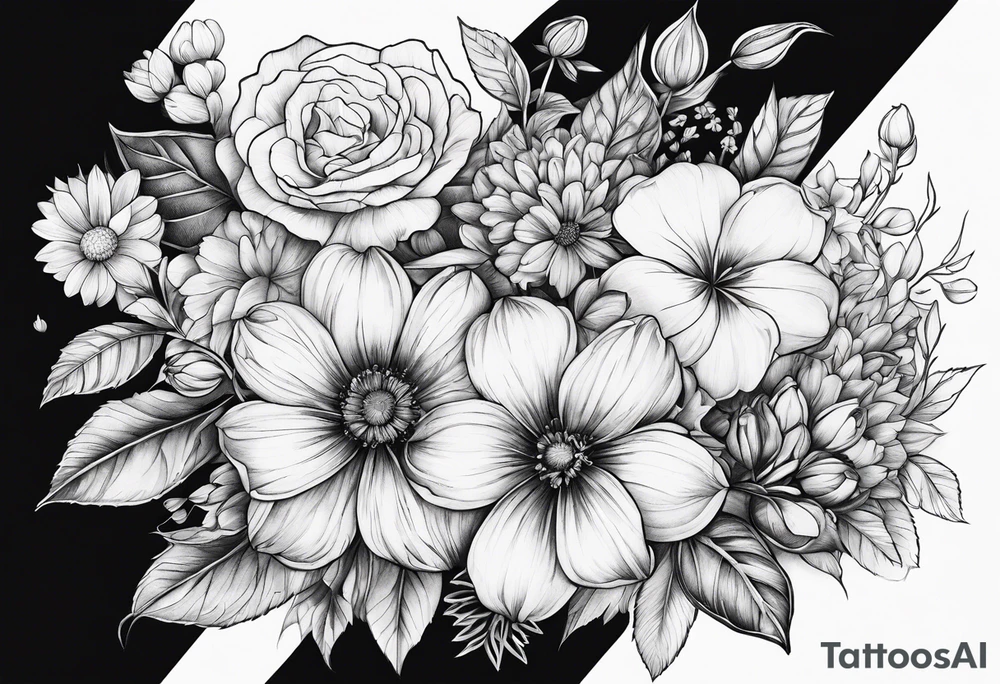 The month of June flowers tattoo idea