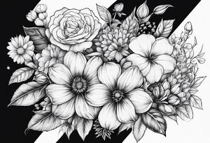 The month of June flowers tattoo idea
