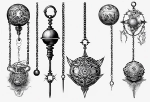 ball mace on a chain tattoo idea