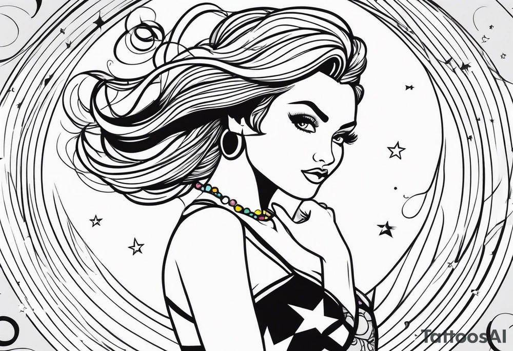 Girl twirling tattoo idea