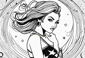 Girl twirling tattoo idea