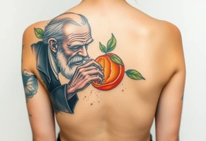Grandfather peeling an orange tattoo idea
