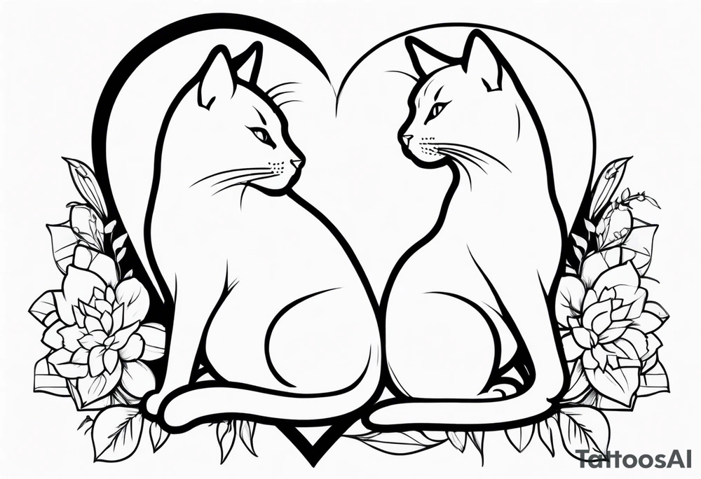 CAT LOVE tattoo idea