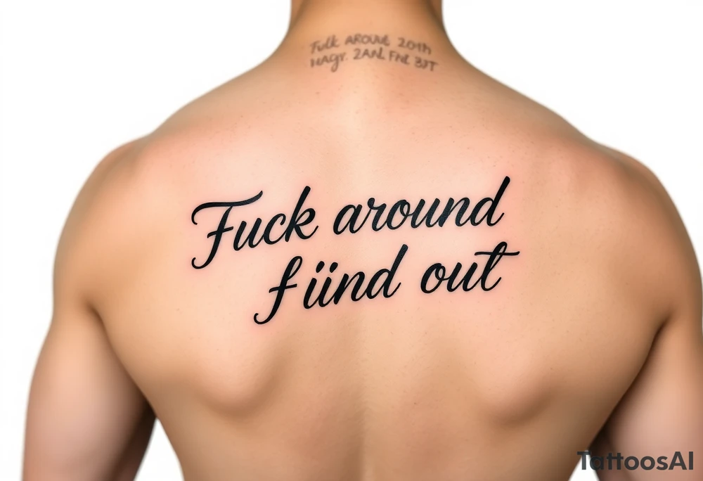 Fuck around and find out script tattoo tattoo idea