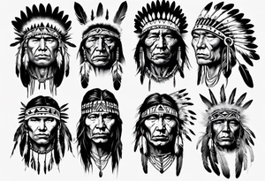 Native American face realism tattoo idea